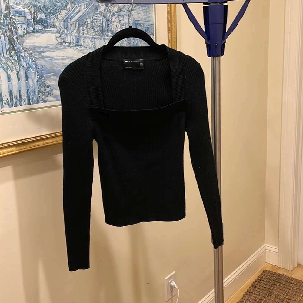 Black sweater square neck size 4, ASOS Design